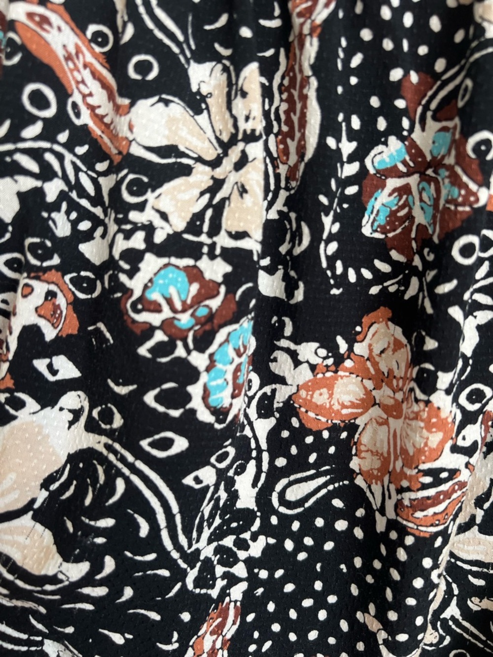 Ann Taylor Factory Floral Off Shoulder Blouse Size M Boho Peasant Top - Picture 6 of 8